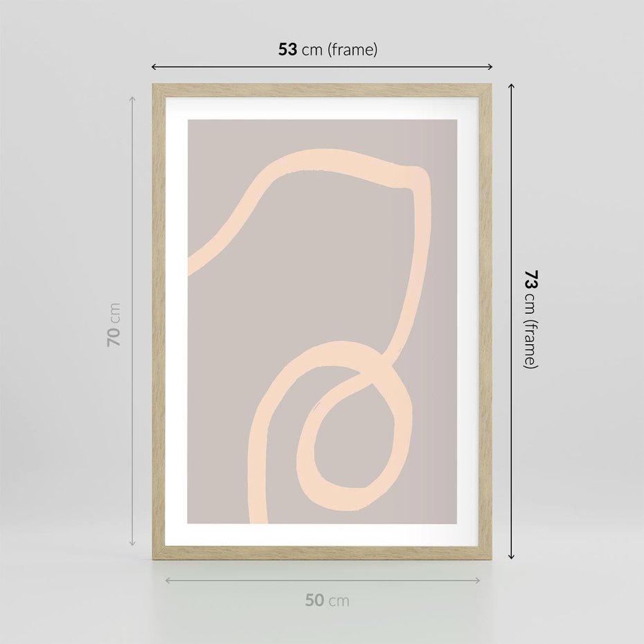 Plakat w ramie 50x70 - Wystylizowana Rewolucja - minimalistyczny obraz, nowoczesny - rama drewno