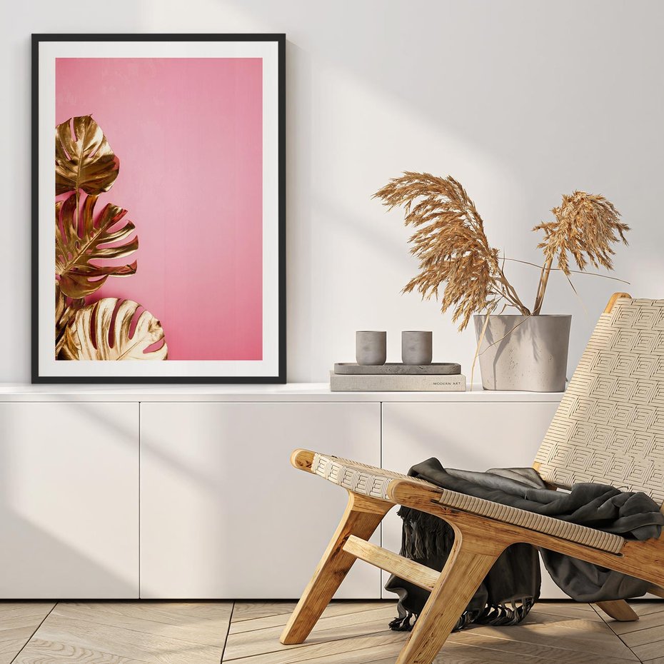 Plakat bez ramy 40x50 - Luksusowa Elegancja - złote, liście