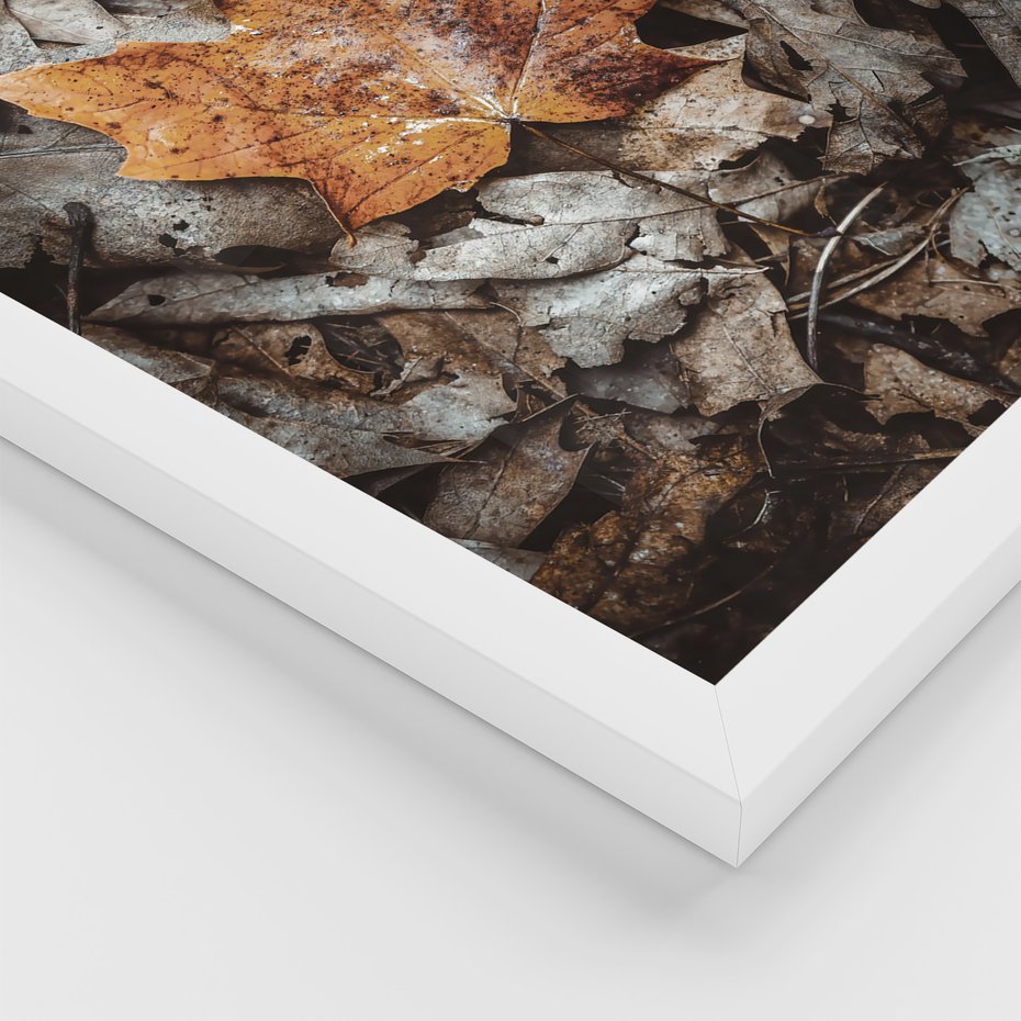 Zestaw obrazy w ramie 30x40 galeria - Jesień, rower, typografia, napis - rama biała