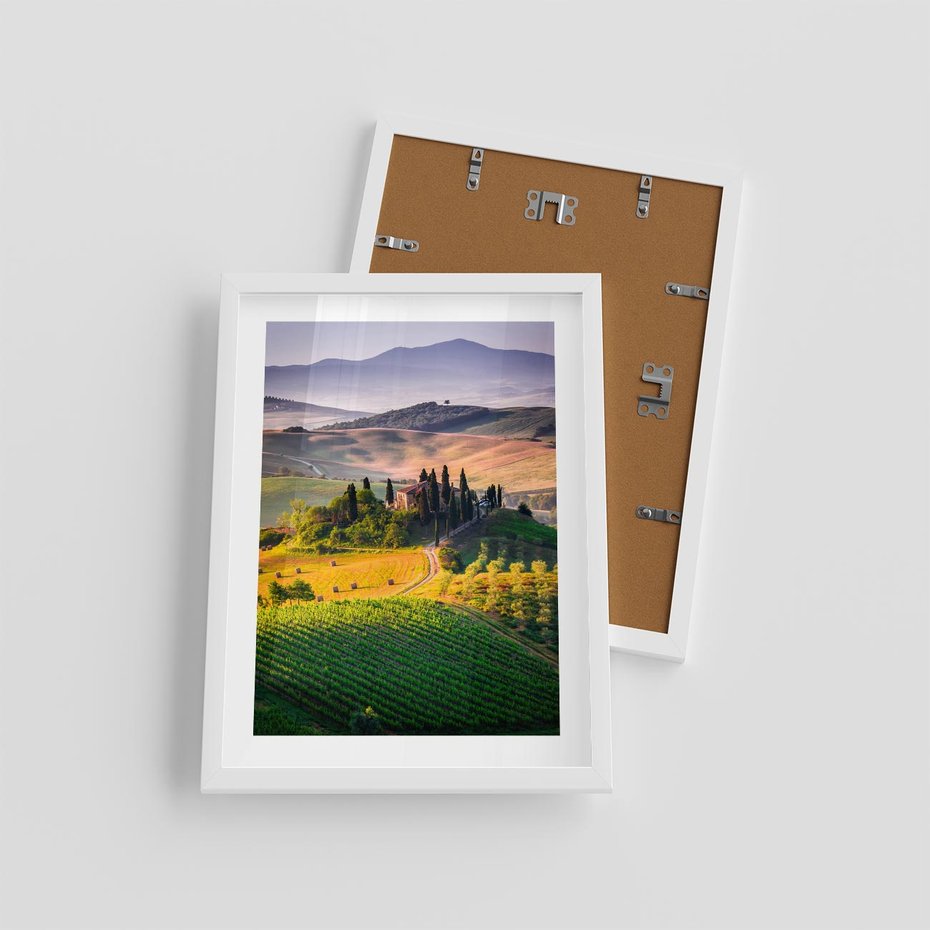 Plakat w ramie 30x40 - Pejzaż w perspektywie - pejzaż, perspektywa - rama biała