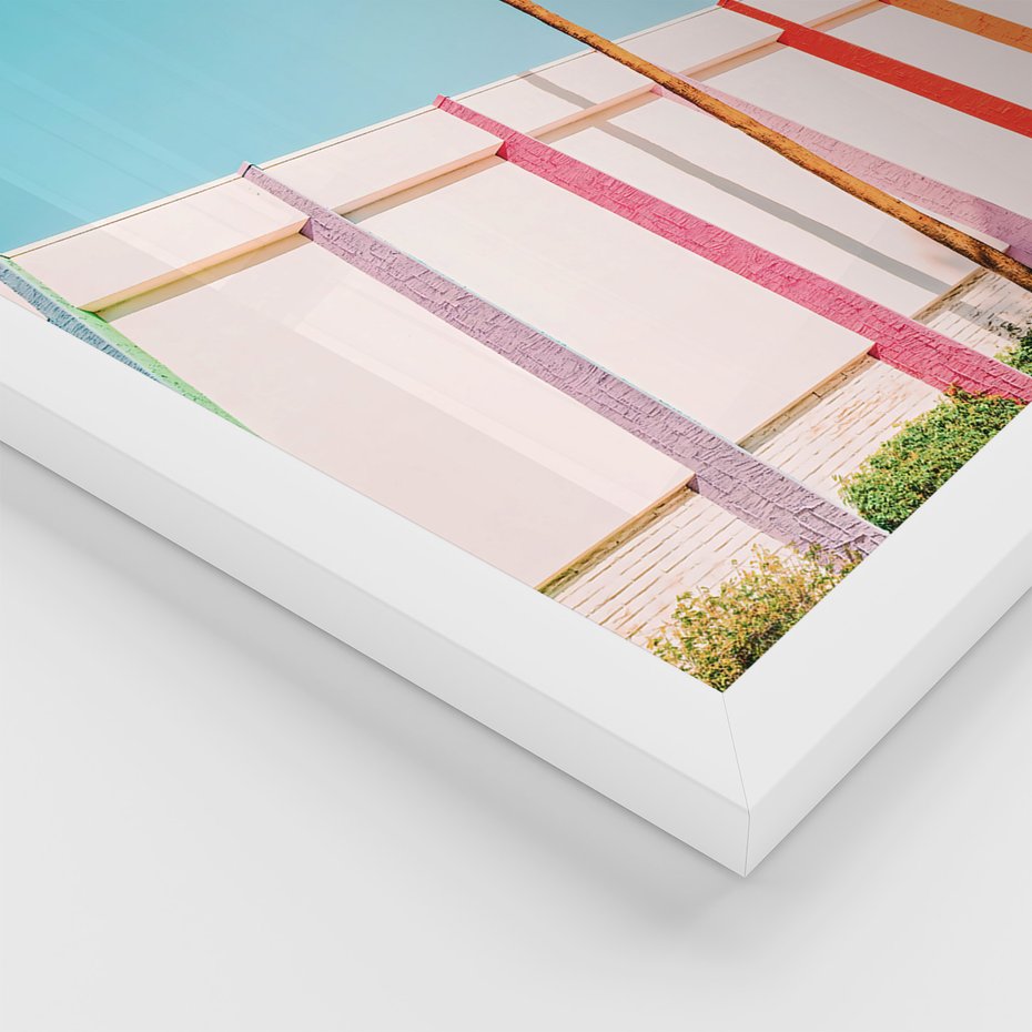 Zestaw obrazy w ramie 40x50 galeria - Kolorowe, balony, plaża, wakacje - rama biała