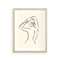 Plakat w ramie 30x40 - Tajemniczy Rytm - kobieta, posąg - rama drewno