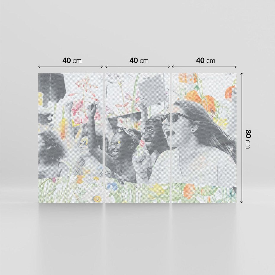 Obraz na płótnie 120x80 - Księga zaklętych marzeń - kolaż, czarnobiałe zdjęcie wesołych młodych ludzi