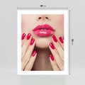 Plakat bez ramy 40x50 - Wyrażenie Piękna - paznokcie, usta