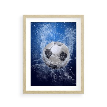 Plakat w ramie 30x40 - Młodzieżowy Zapał - piłka, młodzieżowy - rama drewno