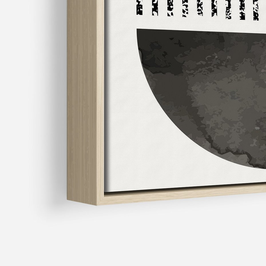 Obraz w ramie 70x100 - Taniec Impulsów - abstrakcyjne czarno białe formy, minimalizm - rama drewno