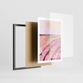 Plakat w ramie 50x70 - Harmonijny Świt - pastelowy krajobraz, nowoczesny plakat - rama czarna
