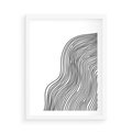 Plakat w ramie 50x70 - Refrakcje Przestrzeni - mnimalistyczna forma, czarne linie - rama biała