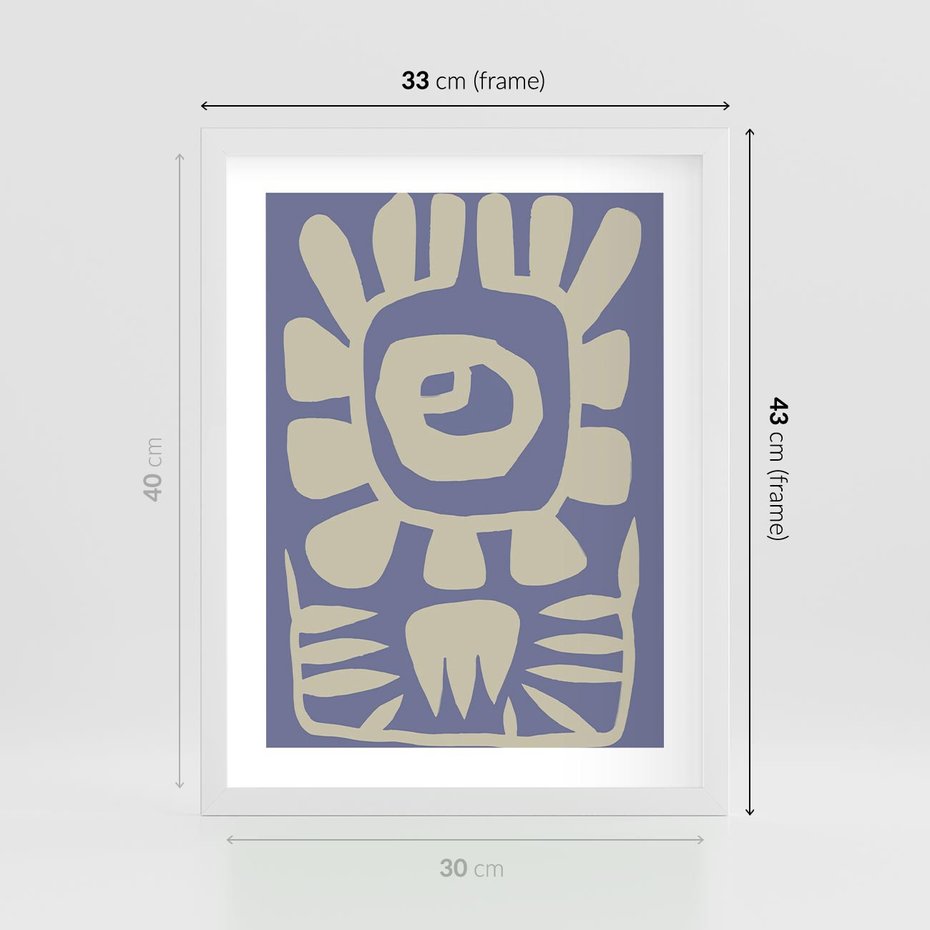 Plakat w ramie 30x40 - Widok Abstrakcyjny - skandynawski styl, plakat - rama biała