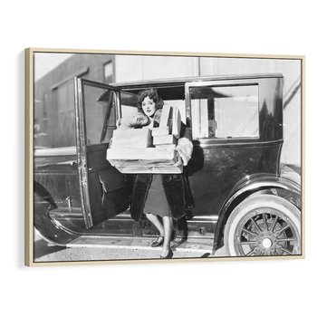 Obraz w ramie 100x70 - Nostalgiczna Podróż - fotografia vintage, lata 30 - rama drewno