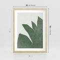 Plakat w ramie 30x40 - Oaza Harmonii - abstrakcyjny kształt, zielony plakat - rama drewno