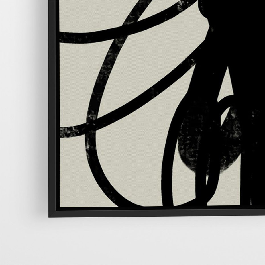 Obraz w ramie 70x100 - Modernistyczne Refleksje - abstrakcja, mroczny klimat - rama czarna