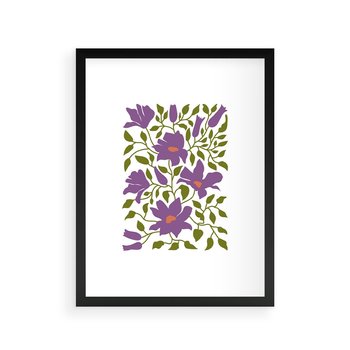 Plakat w ramie 50x70 - Rozmyte Granice - kwiaty, kompozycja - rama czarna