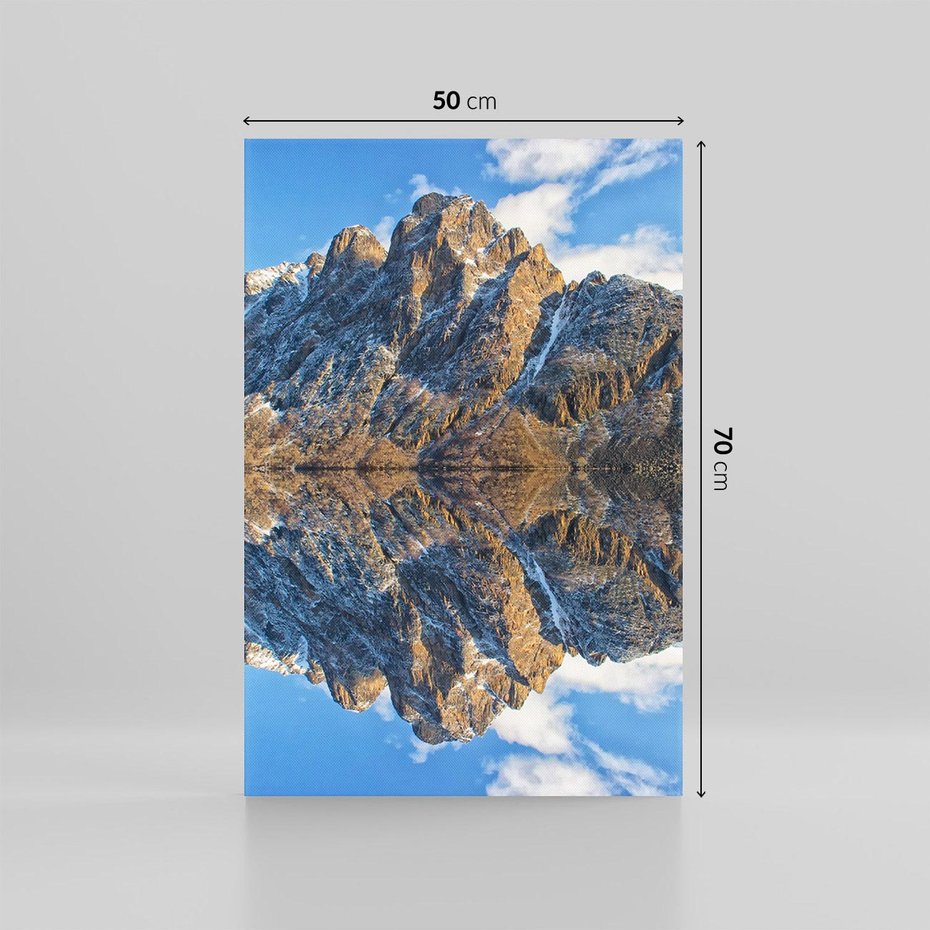 Obraz na płótnie 50x70 - Górskie odbicie jeziora - góry, jezioro