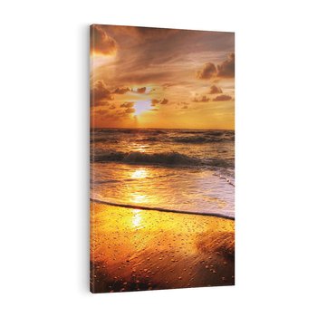 Obraz na płótnie 50x70 - Tropikalna wyspa nad oceanem - zachód, słońca