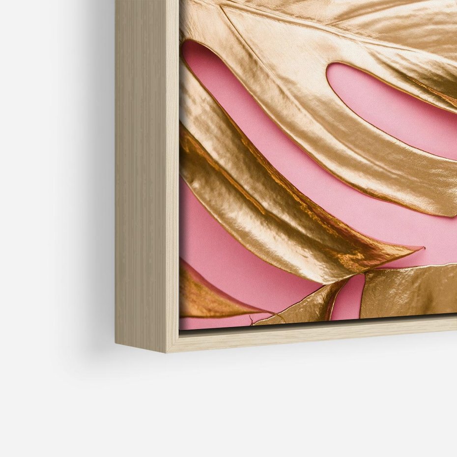 Obraz w ramie 50x50 - Przyjemność w Naturze - złote, liście - rama drewno