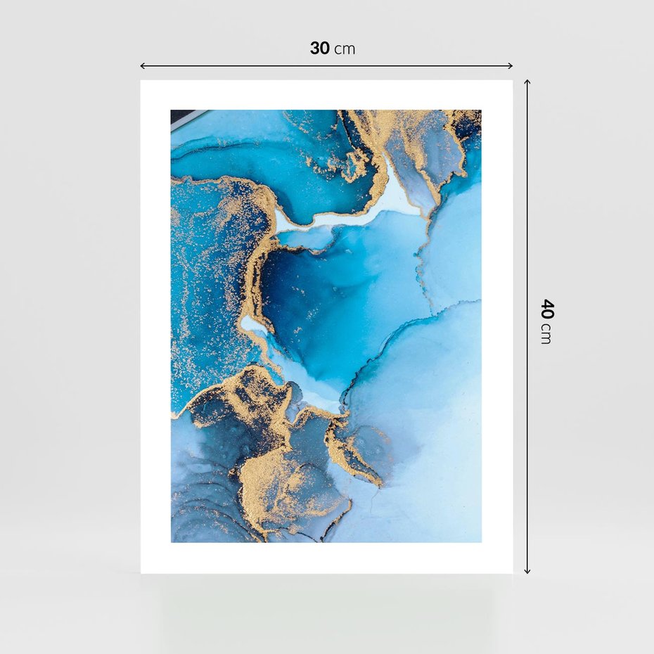 Plakat bez ramy 30x40 - Elegancja i Wyrafinowanie - marmur, złoto