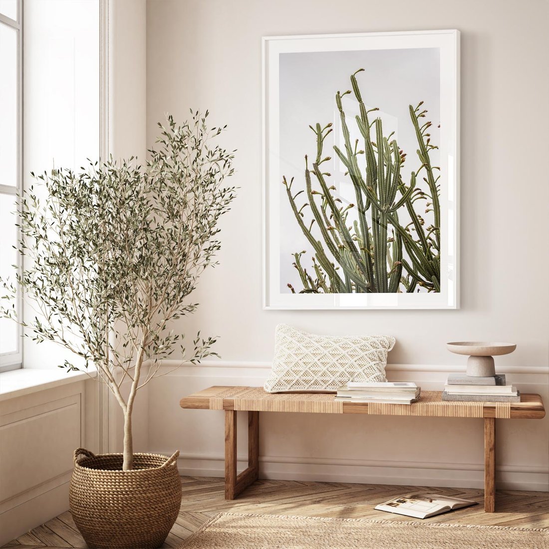 Plakat bez ramy 50x70 - Ekskluzywna Roślinność - kaktusy, liście