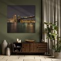 Obraz na płótnie 40x40 - Most nad nowojorską panoramą - most, Nowy Jork