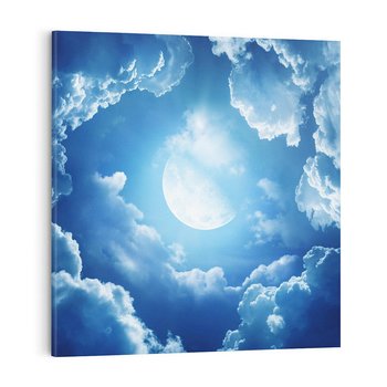 Obraz na płótnie 50x50 - Księżycowe Chmury - księżyc, chmury