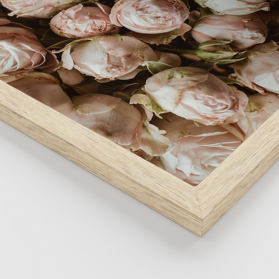 Zestaw obrazy w ramie 30x40 galeria - Kwiaty, wino, pościel, kobiece - rama drewno