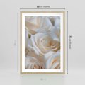 Plakat w ramie 50x70 - Białe róże piękności - białe, róże - rama drewno