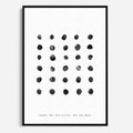 Obraz w ramie 50x70 - Boho Sztuka Wolości - minimalistyczny plakat, czarne kropki na białymtle - rama czarna