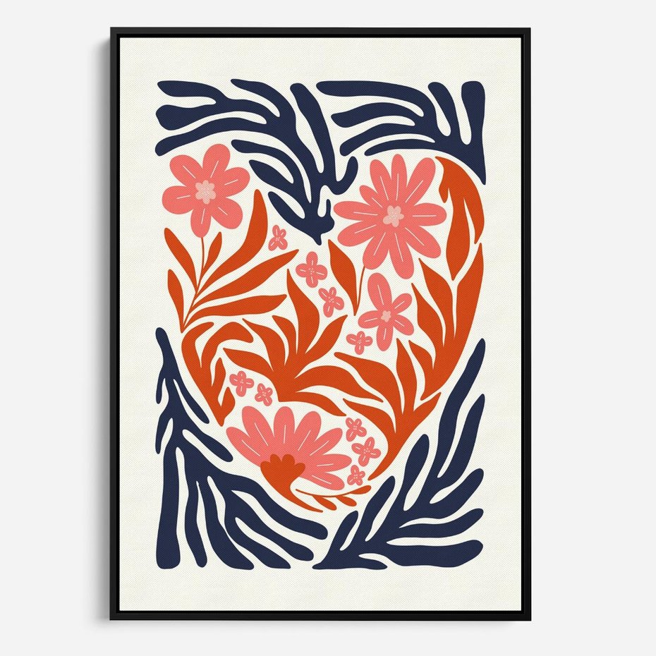 Obraz w ramie 70x100 - Kwiatami Splecione - kwiaty, nowoczesny plakat - rama czarna