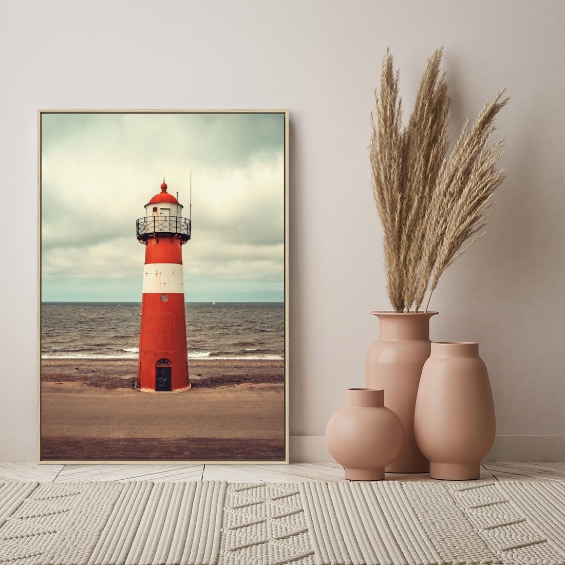 Obraz w ramie 80x120 - Retro Urok Morza - fotografia w stylu retro, vintage - rama drewno