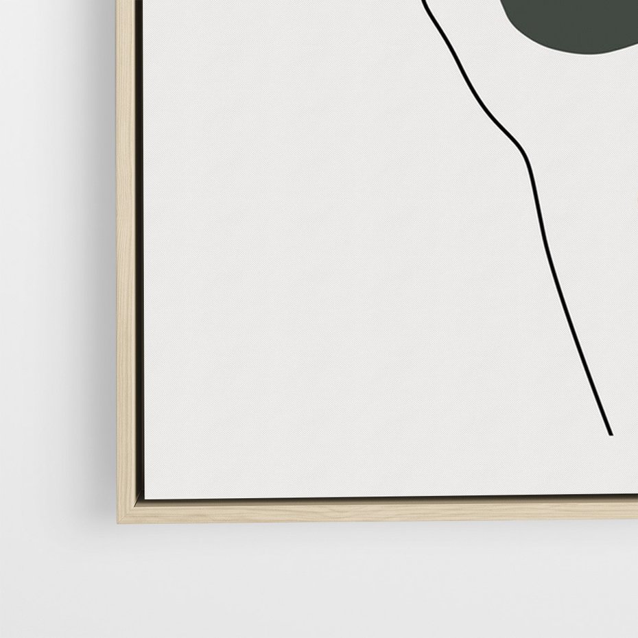 Obraz w ramie 80x120 - Bezczasowe Echo - szkic jedną linią, one line - rama drewno