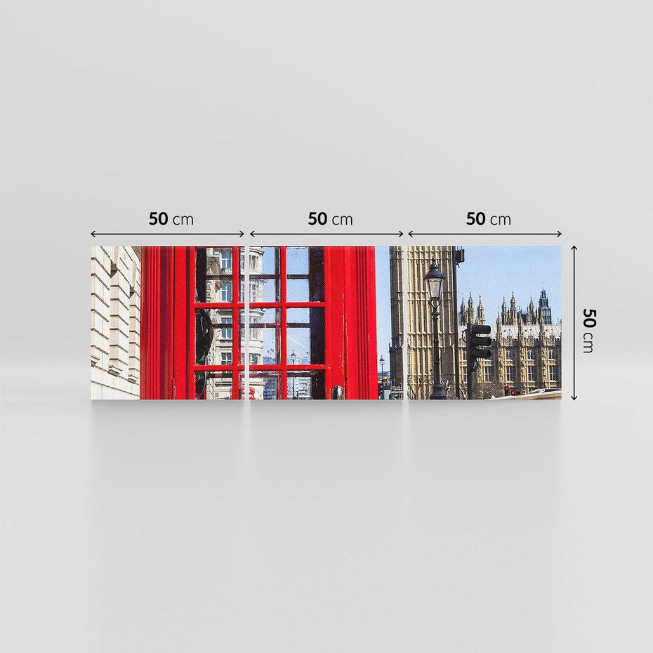 Obraz na płótnie 150x50 - Ikoniczna budka telefoniczna w Londynie - budka, telefoniczna
