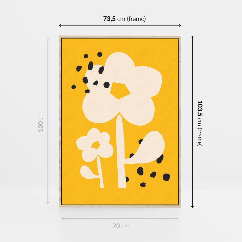 Obraz w ramie 70x100 - Bezgraniczne Impulsy - abstrakcyjny kwiat, plakat - rama drewno