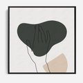 Obraz w ramie 50x50 - Bezczasowe Echo - szkic jedną linią, one line - rama czarna