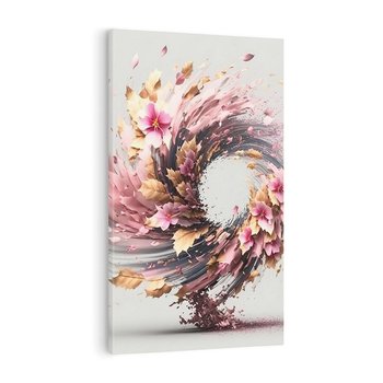 Obraz na płótnie 80x120 - Kwiatowy Wir - nowoczesna grafika komputerowa, wir z kwiatów