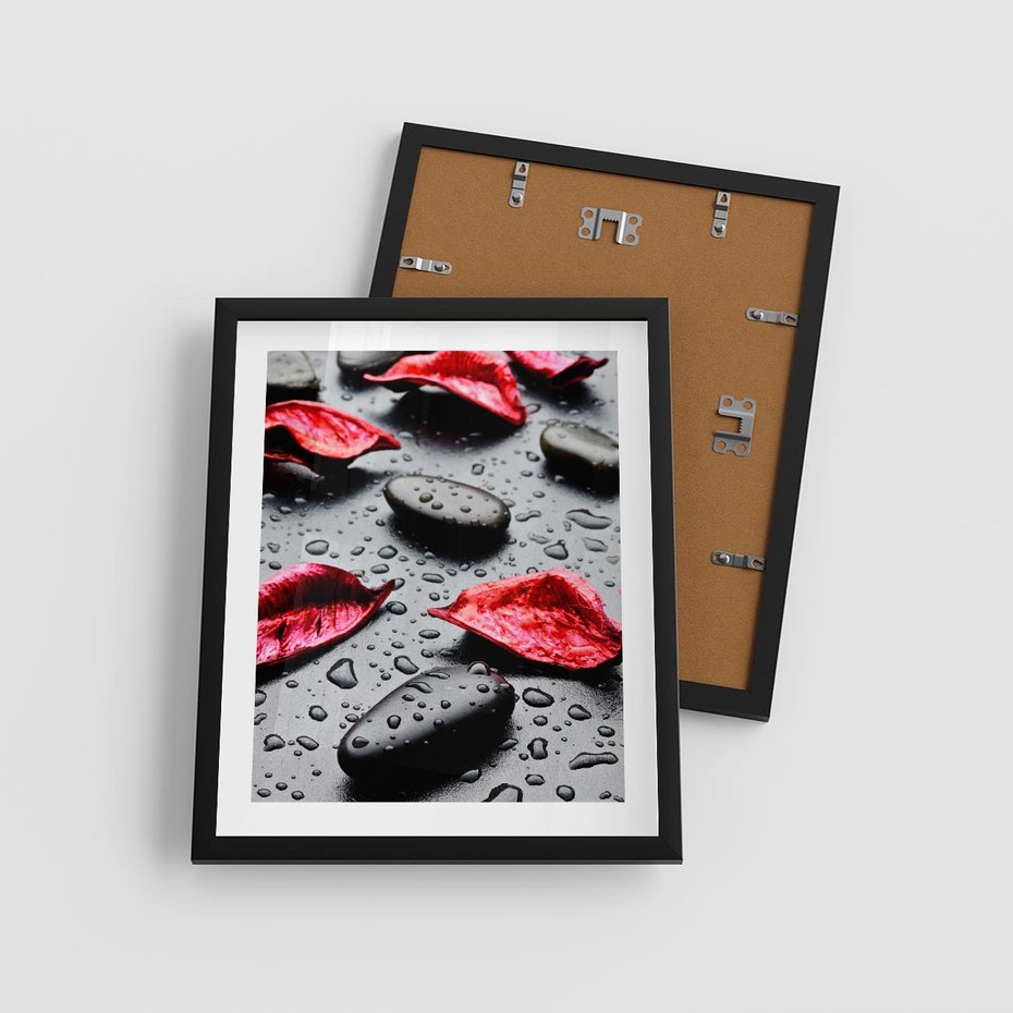 Plakat w ramie 40x50 - Spa wśród Natury - spa, kamienie - rama czarna