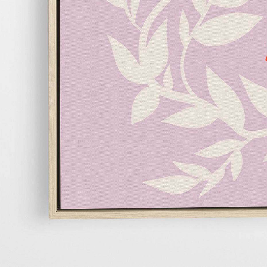 Obraz w ramie 50x70 - Kwiatowa Kreatywność - nowoczesny plakat, roślinne motywy - rama drewno