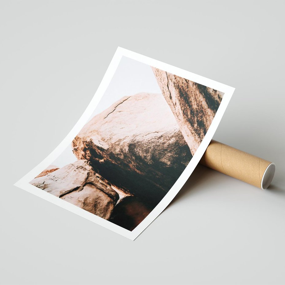 Plakat bez ramy 50x70 - Tekstura Brązu - skały, głazy