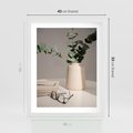 Plakat w ramie 40x50 - Eukaliptusowe liście w okularach - liście, eukaliptus - rama biała