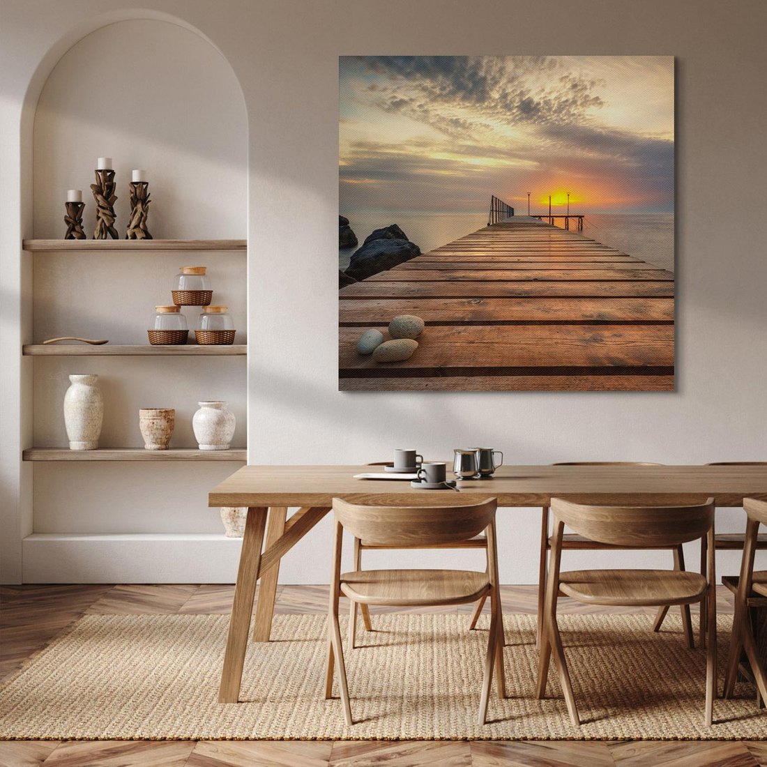 Obraz na płótnie 70x70 - Molo nad bułgarskim morzem - Bułgaria, molo