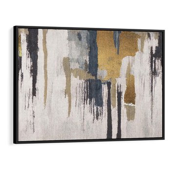 Obraz w ramie 70x50 - Odyseja w świetle i cieniu - abstrakcja, porysowana ściana - rama czarna