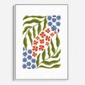 Obraz w ramie 70x100 - Splątane Granice - kwiaty, sztuka nowoczesna - rama biała