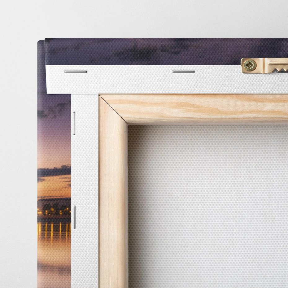 Obraz na płótnie 100x50 - Most nocą - Miasto nad rzeką - most, noc