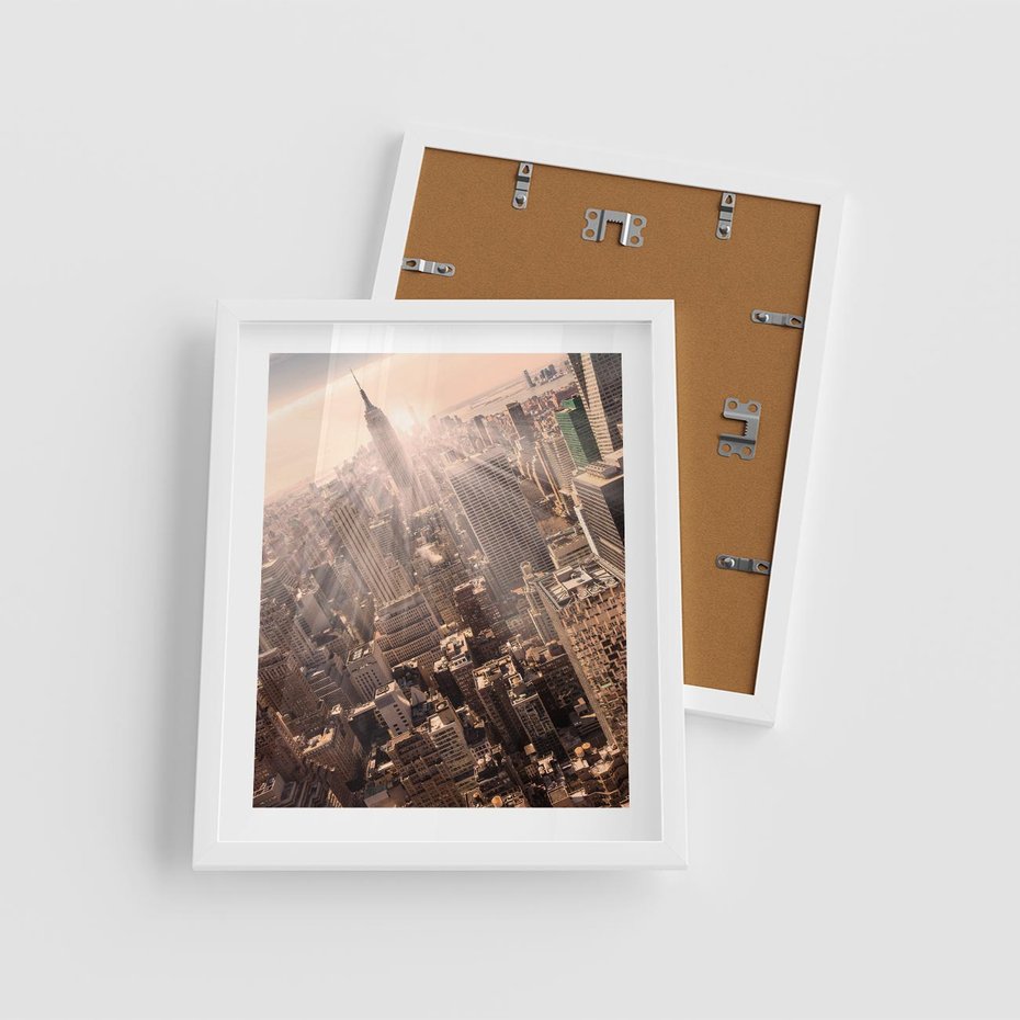 Plakat w ramie 40x50 - Dynamika Nowego Jorku - Nowy Jork, miasto - rama biała