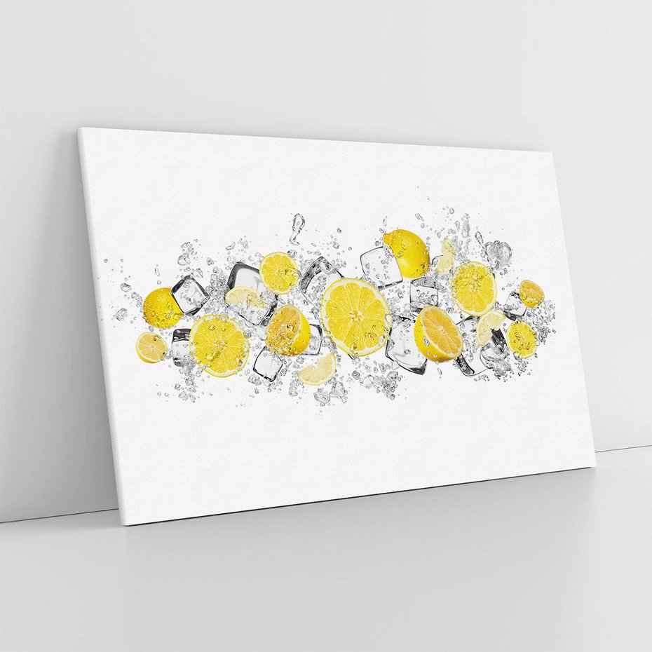 Obraz na płótnie 120x80 - Odkryj świeżość - lód, cytryny