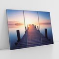 Obraz na płótnie 120x80 - Zachód słońca nad molo: Magia morza - molo, zachód słońca