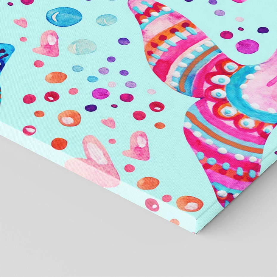 Obraz na płótnie 90x30 - Lekkość W Ruchu - delfin, akwarela