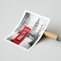 Plakat bez ramy 21x30 - Ikoniczna budka w Londynie - Londyn, budka