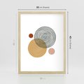 Plakat w ramie 30x40 - Wewnętrzne Formy - koła okręgi, abstrakcyjna nowoczesna sztuka - rama drewno