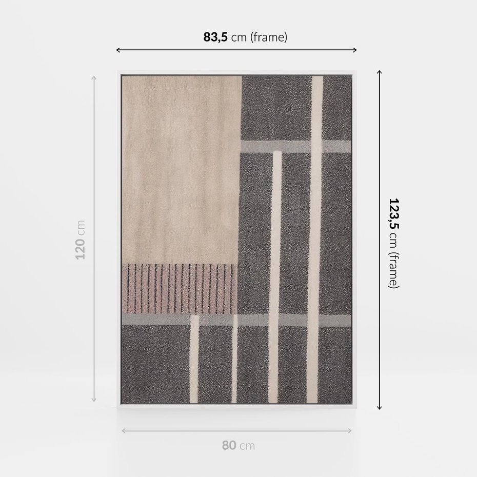 Obraz w ramie 80x120 - Harmonia skradzionych odcieni - symetryczne, geometryczne pasy - rama biała