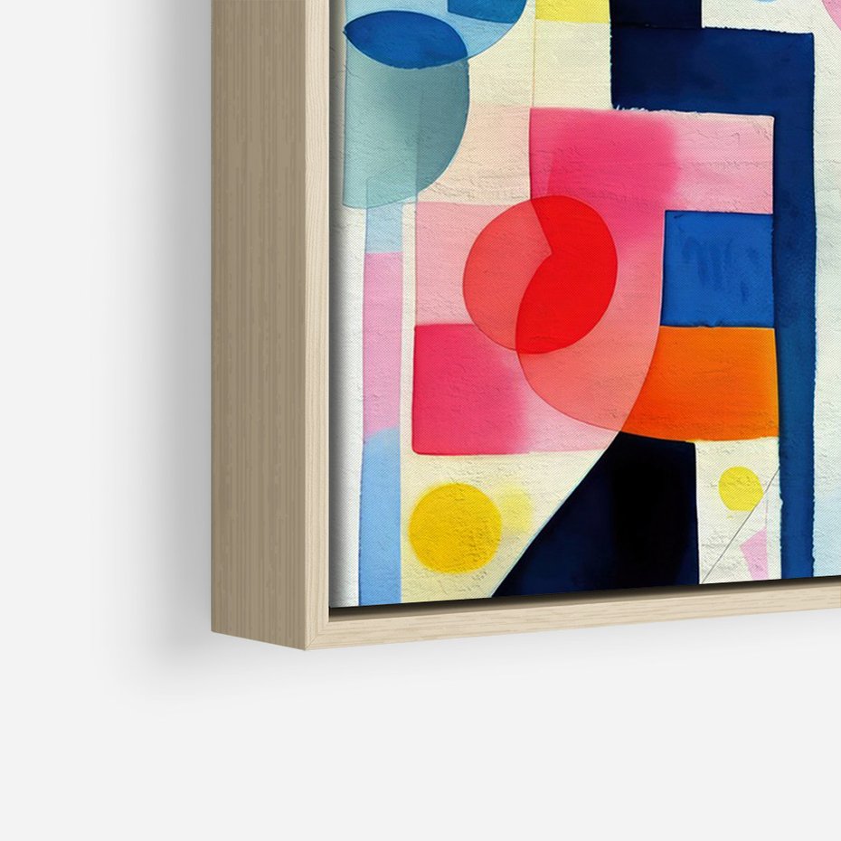 Obraz w ramie 50x70 - Księga Akwarelowych Przeniknięć - abstrakcyjny obraz, różne kolorowe kształty - rama drewno